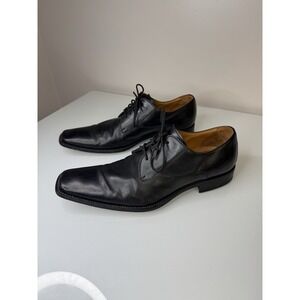 Mens Barracuda For Browns Black Leather Square Toe Dress Shoes Size 9 / 42.5